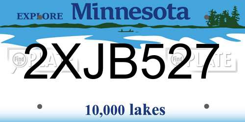 2XJB527 Minnesota License Plate