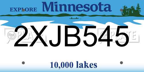2XJB545 Minnesota License Plate