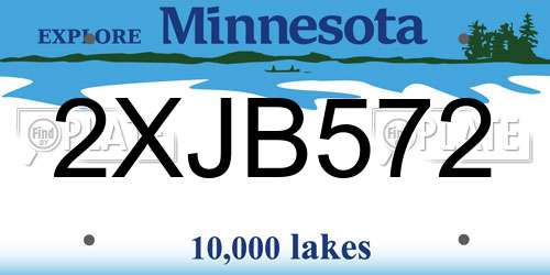 2XJB572 Minnesota License Plate