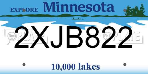 2XJB822 Minnesota License Plate