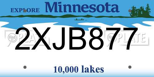 2XJB877 Minnesota License Plate