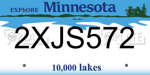 2XJS572 Minnesota License Plate