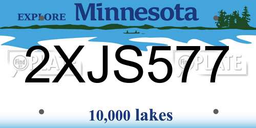 2XJS577 Minnesota License Plate