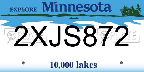 2XJS872 Minnesota License Plate