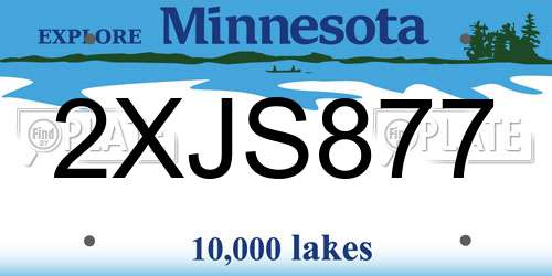 2XJS877 Minnesota License Plate