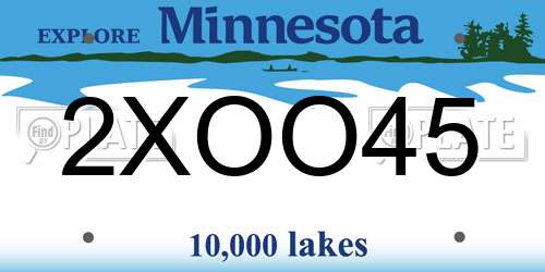 2XOO45 Minnesota License Plate