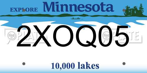 2XOQ05 Minnesota License Plate