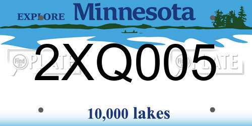 2XQ005 Minnesota License Plate