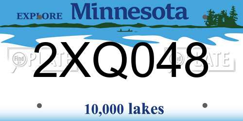 2XQ048 Minnesota License Plate