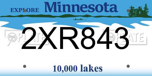 2XR843 Minnesota License Plate