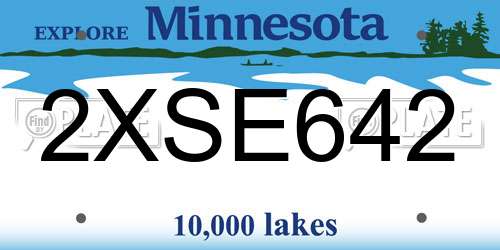 2XSE642 Minnesota License Plate