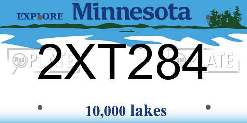2XT284 Minnesota License Plate