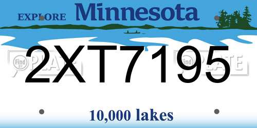2XT7195 Minnesota License Plate