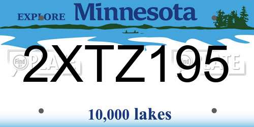 2XTZ195 Minnesota License Plate