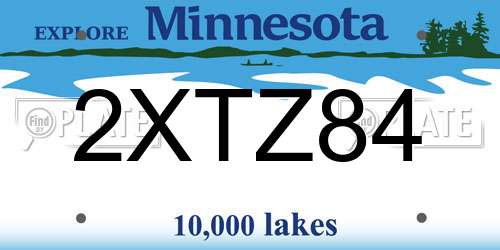 2XTZ84 Minnesota License Plate