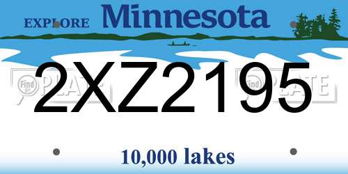 2XZ2195 Minnesota License Plate