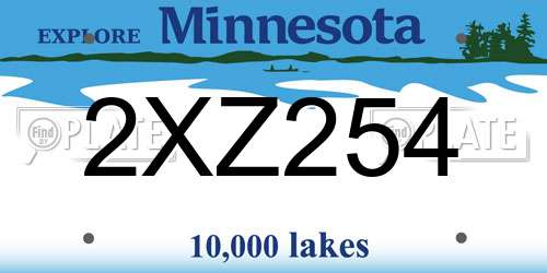 2XZ254 Minnesota License Plate