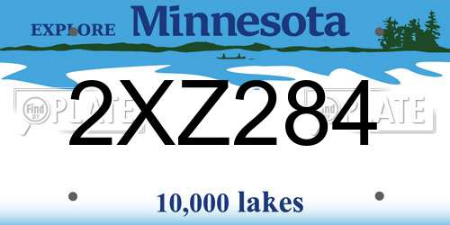 2XZ284 Minnesota License Plate