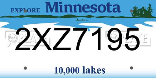2XZ7195 Minnesota License Plate