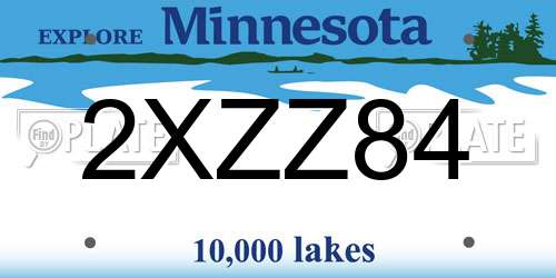 2XZZ84 Minnesota License Plate
