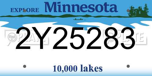 2Y25283 Minnesota License Plate