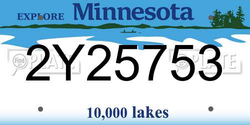 2Y25753 Minnesota License Plate