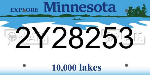 2Y28253 Minnesota License Plate