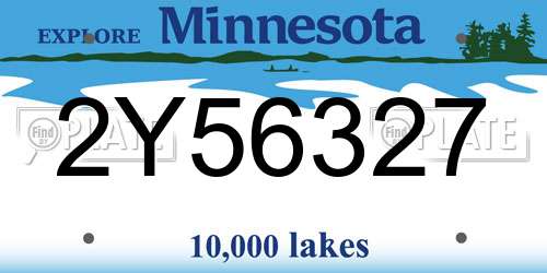 2Y56327 Minnesota License Plate