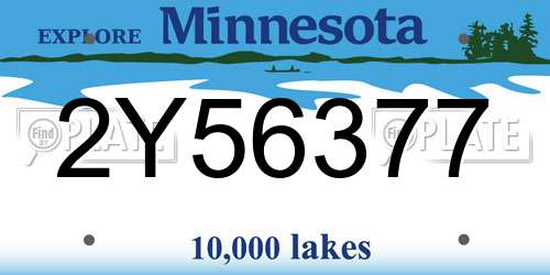2Y56377 Minnesota License Plate