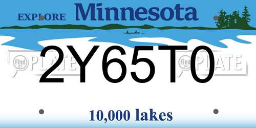 2Y65T0 Minnesota License Plate