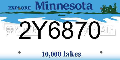 2Y6870 Minnesota License Plate