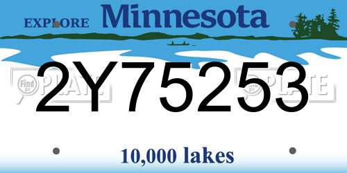 2Y75253 Minnesota License Plate