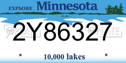 2Y86327 Minnesota License Plate