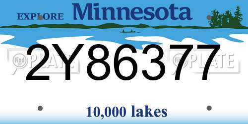 2Y86377 Minnesota License Plate