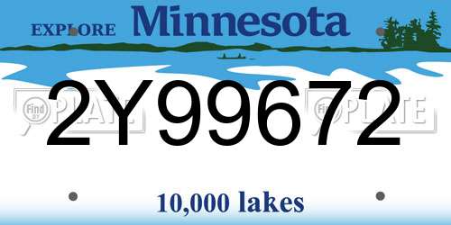 2Y99672 Minnesota License Plate