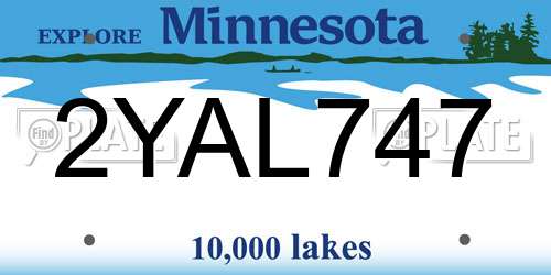 2YAL747 Minnesota License Plate