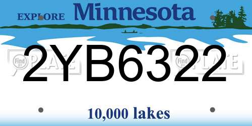 2YB6322 Minnesota License Plate