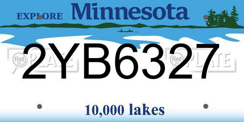 2YB6327 Minnesota License Plate
