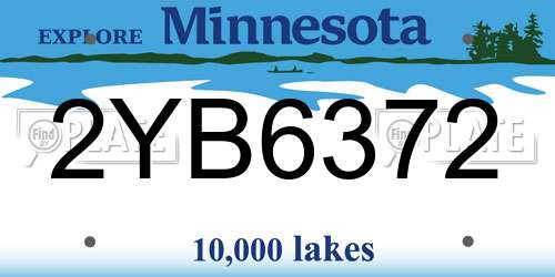 2YB6372 Minnesota License Plate