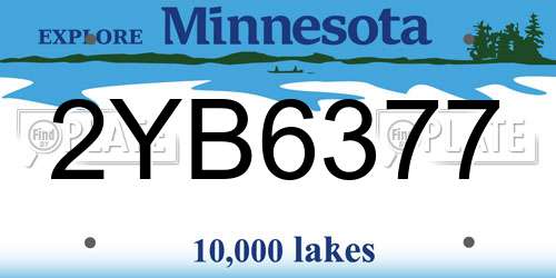 2YB6377 Minnesota License Plate
