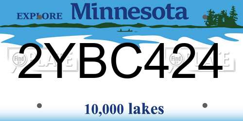 2YBC424 Minnesota License Plate
