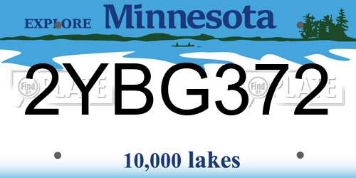 2YBG372 Minnesota License Plate