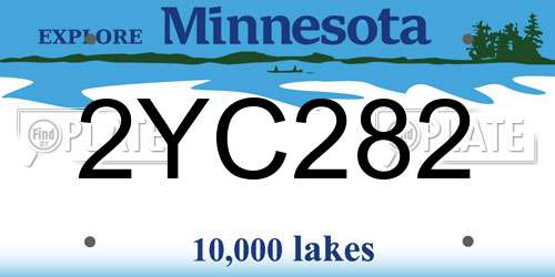 2YC282 Minnesota License Plate