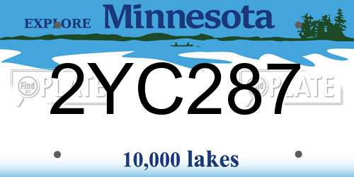2YC287 Minnesota License Plate
