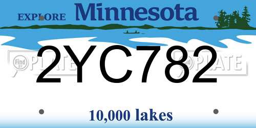 2YC782 Minnesota License Plate