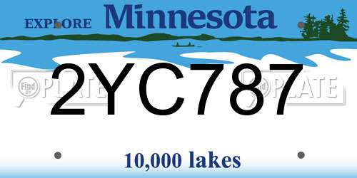 2YC787 Minnesota License Plate