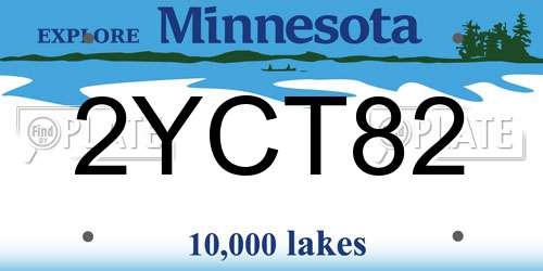 2YCT82 Minnesota License Plate
