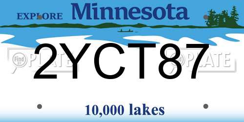 2YCT87 Minnesota License Plate