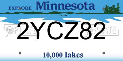 2YCZ82 Minnesota License Plate