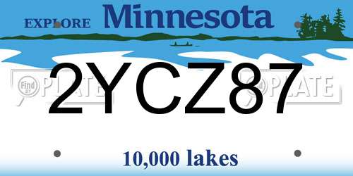 2YCZ87 Minnesota License Plate